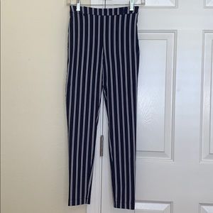 Blue and White Striped Pants